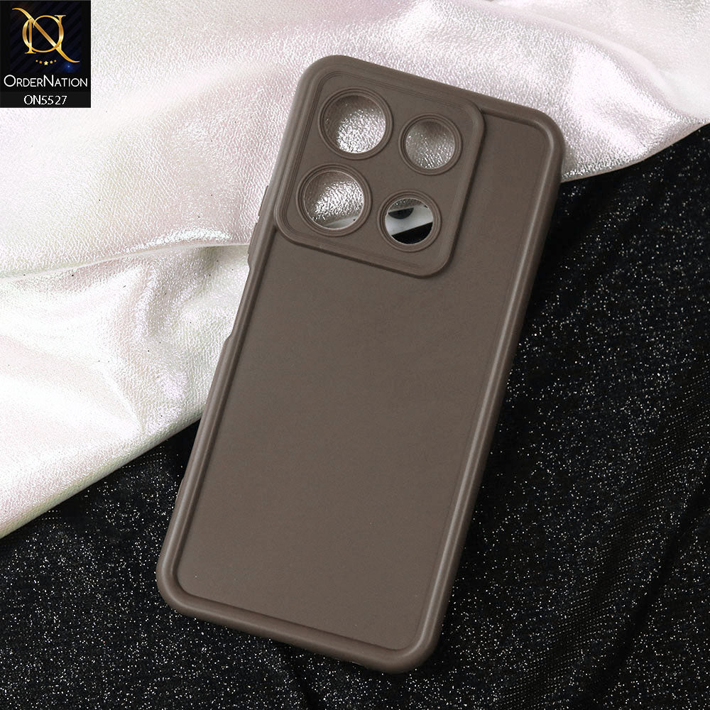 Infinix Note 30 Pro Cover - Brown -Soft Silicone Case With Round Bumper Matte TPU Shockproof Cover