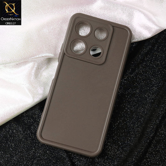 Infinix Note 30 Pro Cover - Brown -Soft Silicone Case With Round Bumper Matte TPU Shockproof Cover