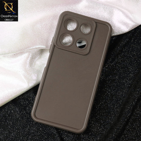 Infinix Note 30 Pro Cover - Brown -Soft Silicone Case With Round Bumper Matte TPU Shockproof Cover