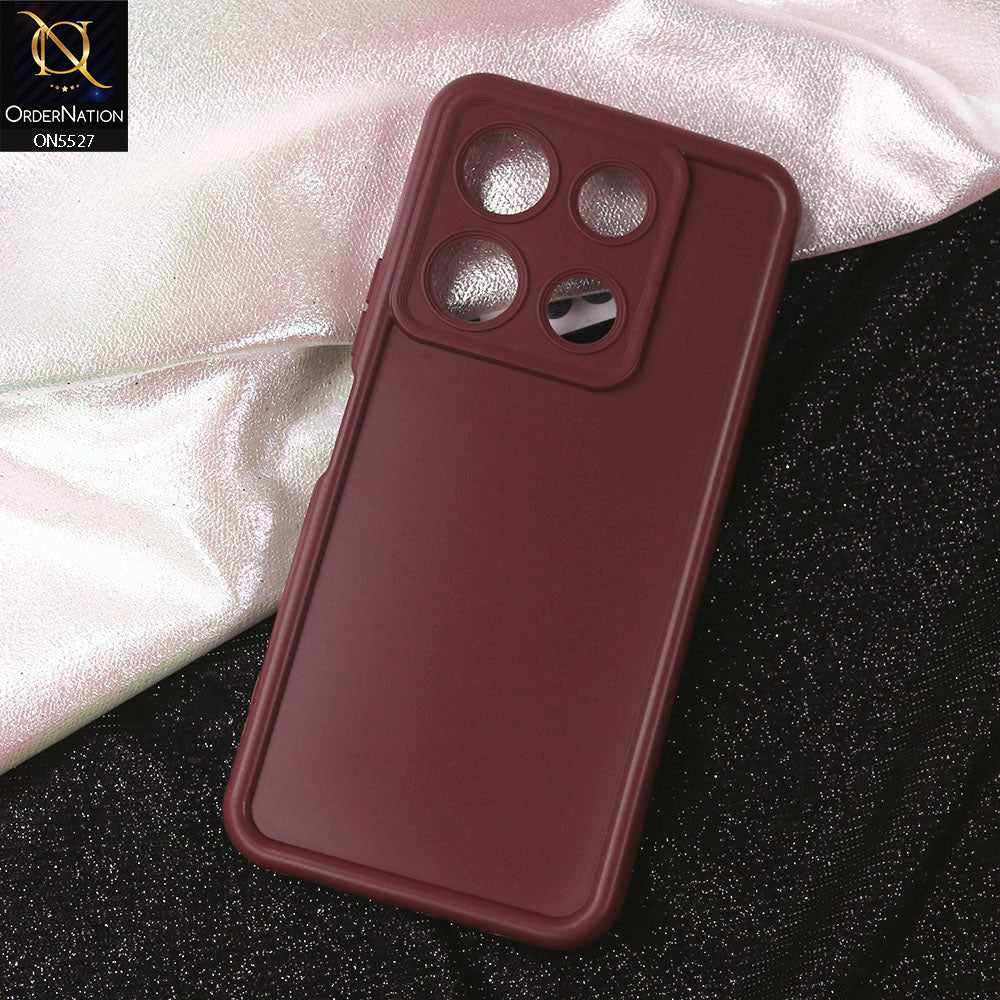 Infinix Note 30 Pro Cover - Maroon - Soft Silicone Case With Round Bumper Matte TPU Shockproof Cover