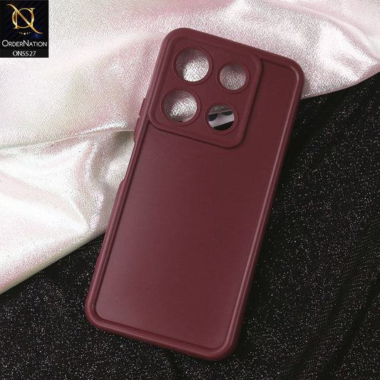 Infinix Note 30 Pro Cover - Maroon - Soft Silicone Case With Round Bumper Matte TPU Shockproof Cover
