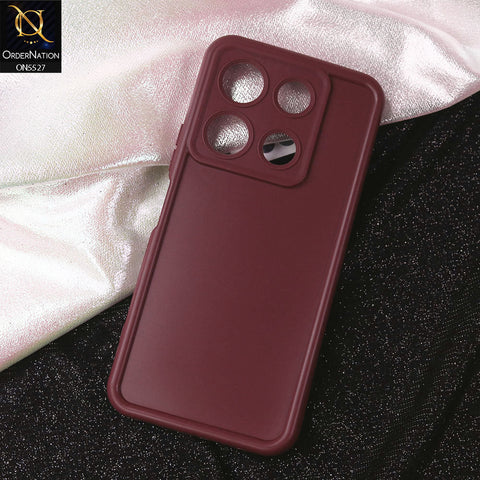 Infinix Note 30 Pro Cover - Maroon - Soft Silicone Case With Round Bumper Matte TPU Shockproof Cover
