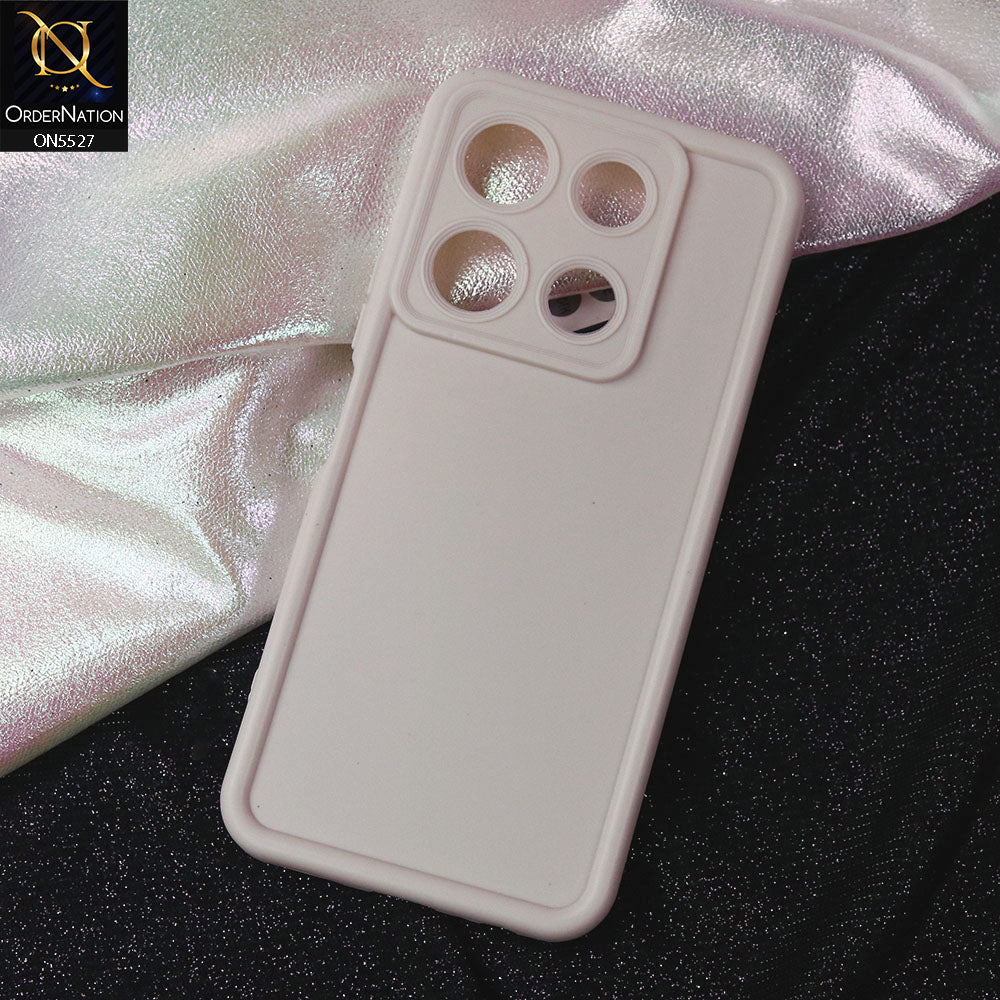 Infinix Note 30 Pro Cover - Off White -Soft Silicone Case With Round Bumper Matte TPU Shockproof Cover