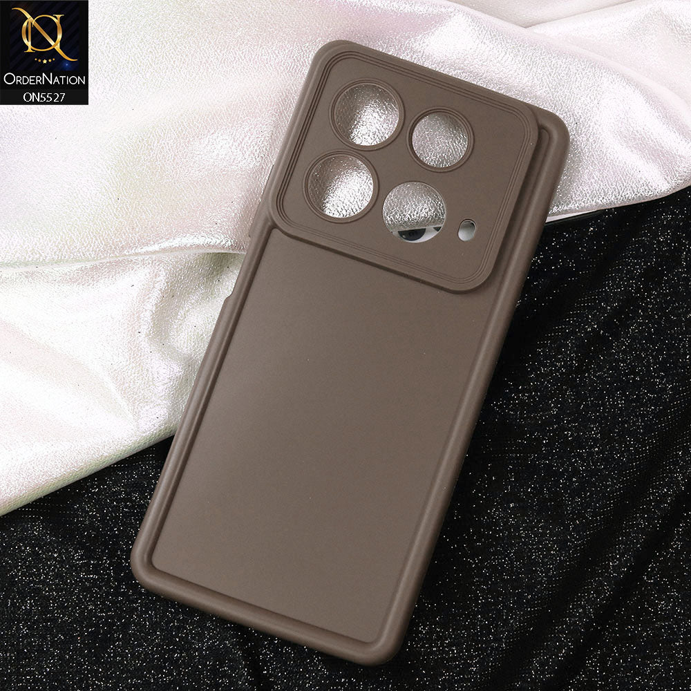 Infinix Note 40 Cover - Brown -Soft Silicone Case With Round Bumper Matte TPU Shockproof Cover