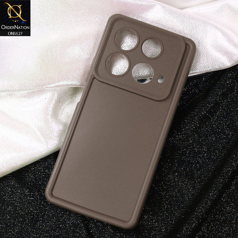 Infinix Note 40 Cover - Brown -Soft Silicone Case With Round Bumper Matte TPU Shockproof Cover
