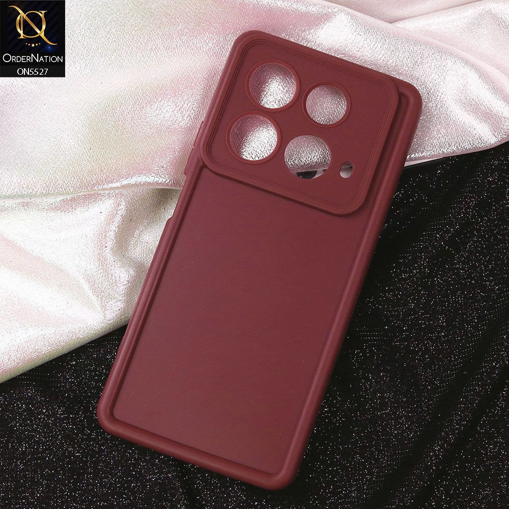 Infinix Note 40 Cover - Maroon - Soft Silicone Case With Round Bumper Matte TPU Shockproof Cover