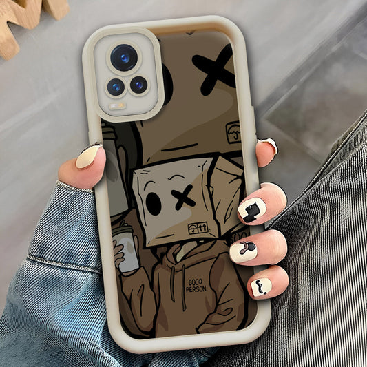 Vivo Y73 - Offwhite - Airplane Route Design - ONation Step Up Series - HQ Liquid Silicone Soft Case