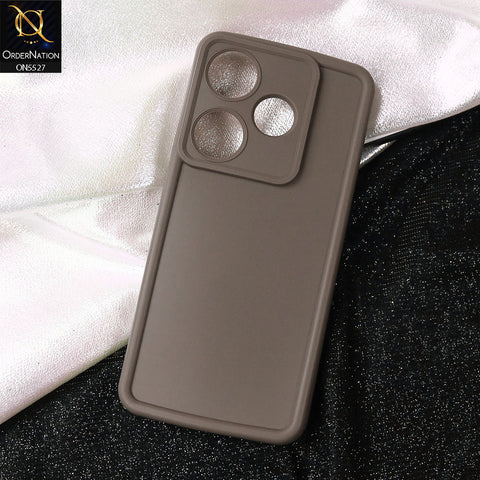 Xiaomi Poco F6 Cover - Brown -Soft Silicone Case With Round Bumper Matte TPU Shockproof Cover
