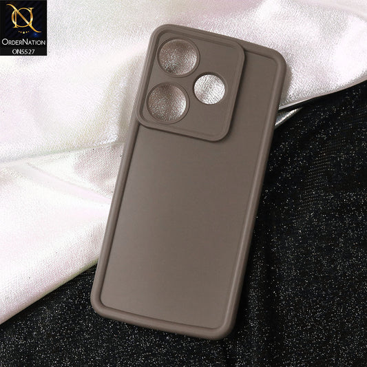 Xiaomi Redmi Turbo 3 Cover - Brown -Soft Silicone Case With Round Bumper Matte TPU Shockproof Cover