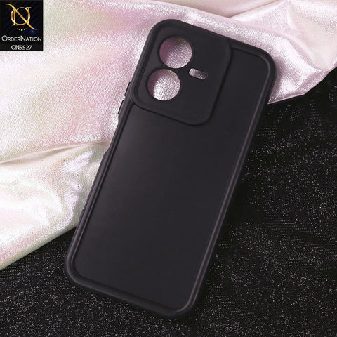 Vivo Y22 Cover - Black - Soft Silicone Case With Round Bumper Matte TPU Shockproof Cover