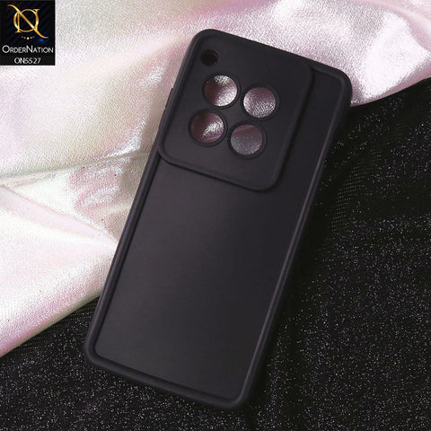 OnePlus 12R Cover - Black - Soft Silicone Case With Round Bumper Matte TPU Shockproof Cover