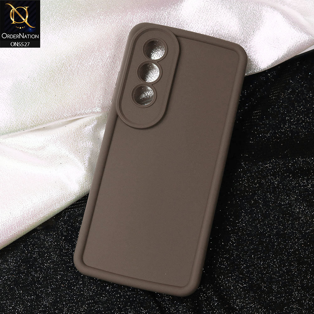 OnePlus Nord CE4 Cover - Brown -Soft Silicone Case With Round Bumper Matte TPU Shockproof Cover