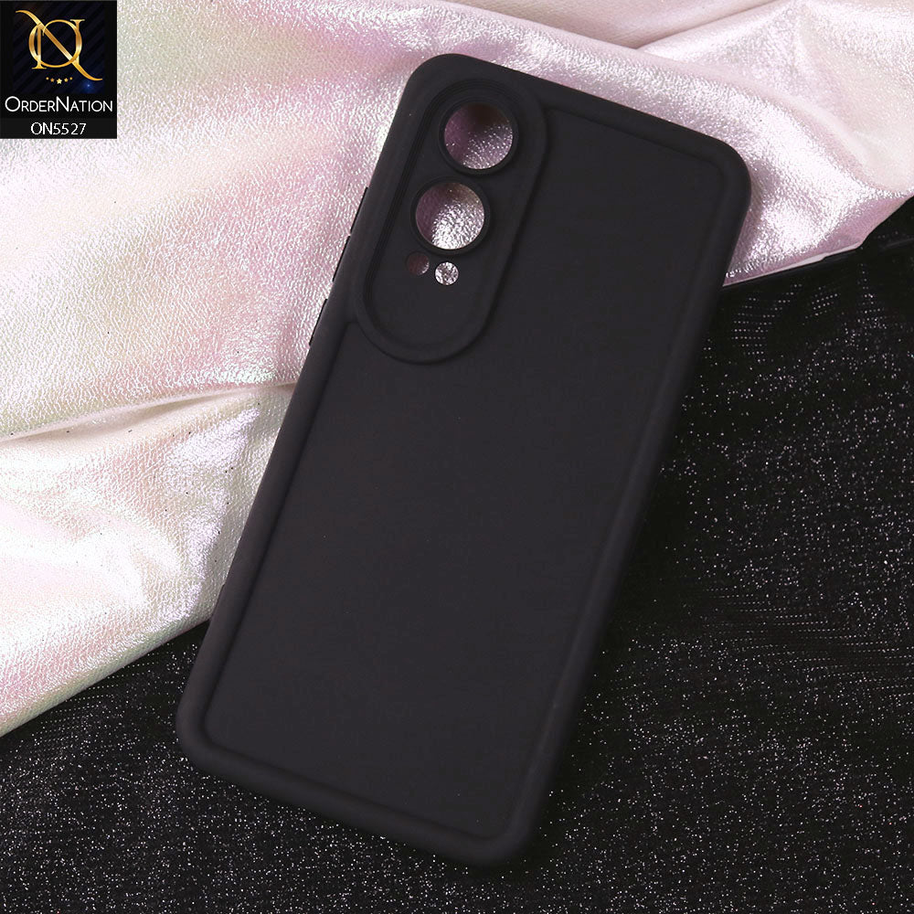 OnePlus Nord CE 4 Lite Cover - Black - Soft Silicone Case With Round Bumper Matte TPU Shockproof Cover