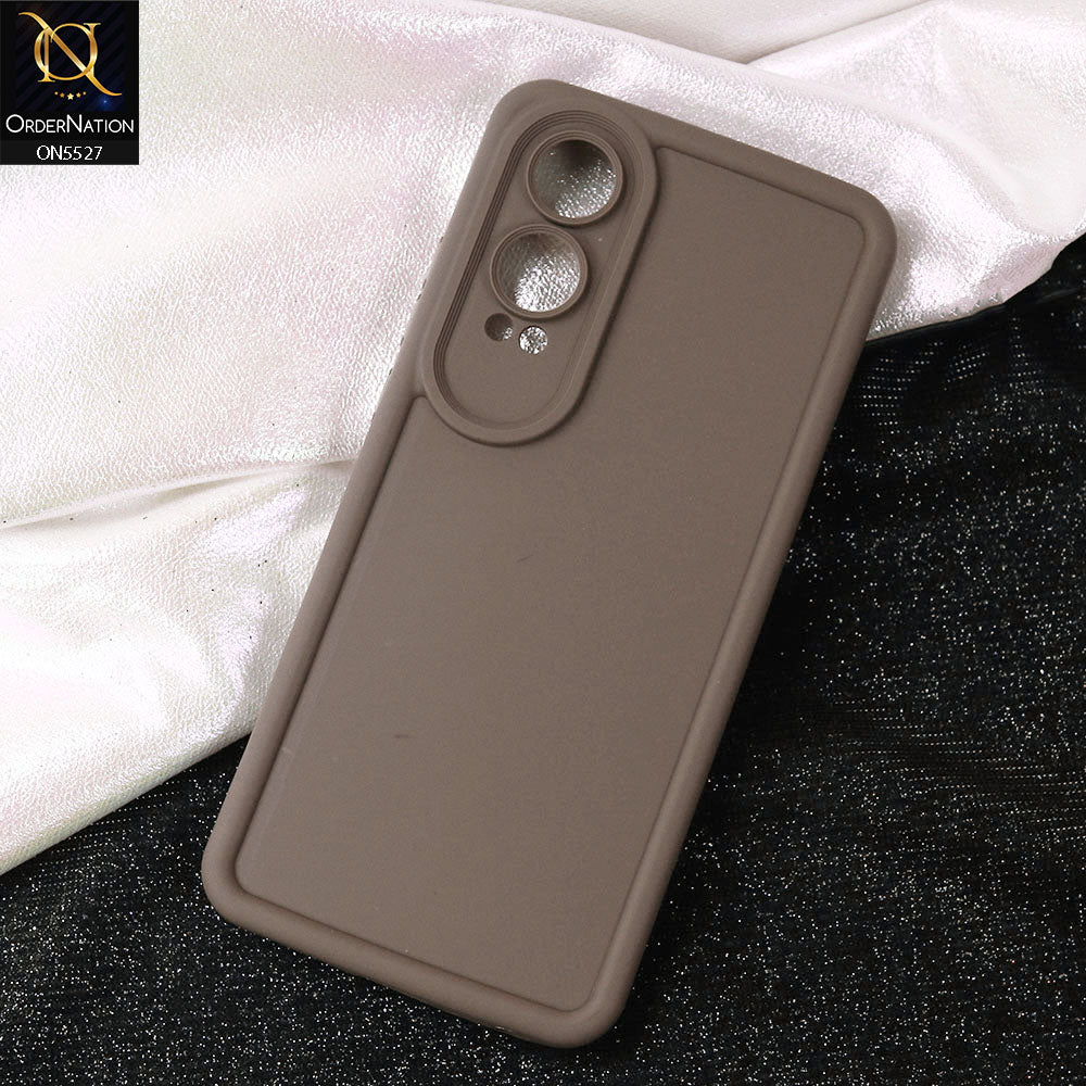 OnePlus Nord CE 4 Lite Cover - Brown -Soft Silicone Case With Round Bumper Matte TPU Shockproof Cover