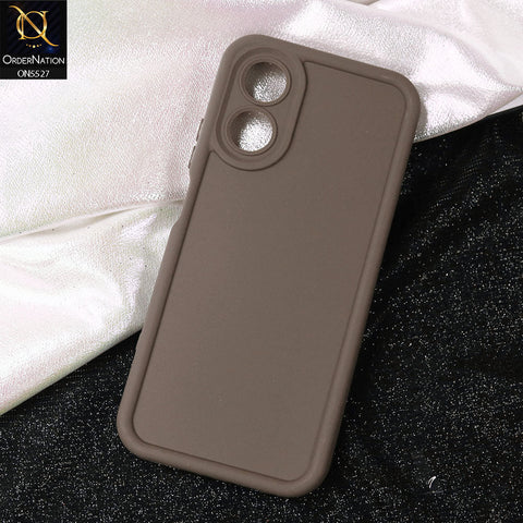 Oppo A17 Cover - Brown -Soft Silicone Case With Round Bumper Matte TPU Shockproof Cover