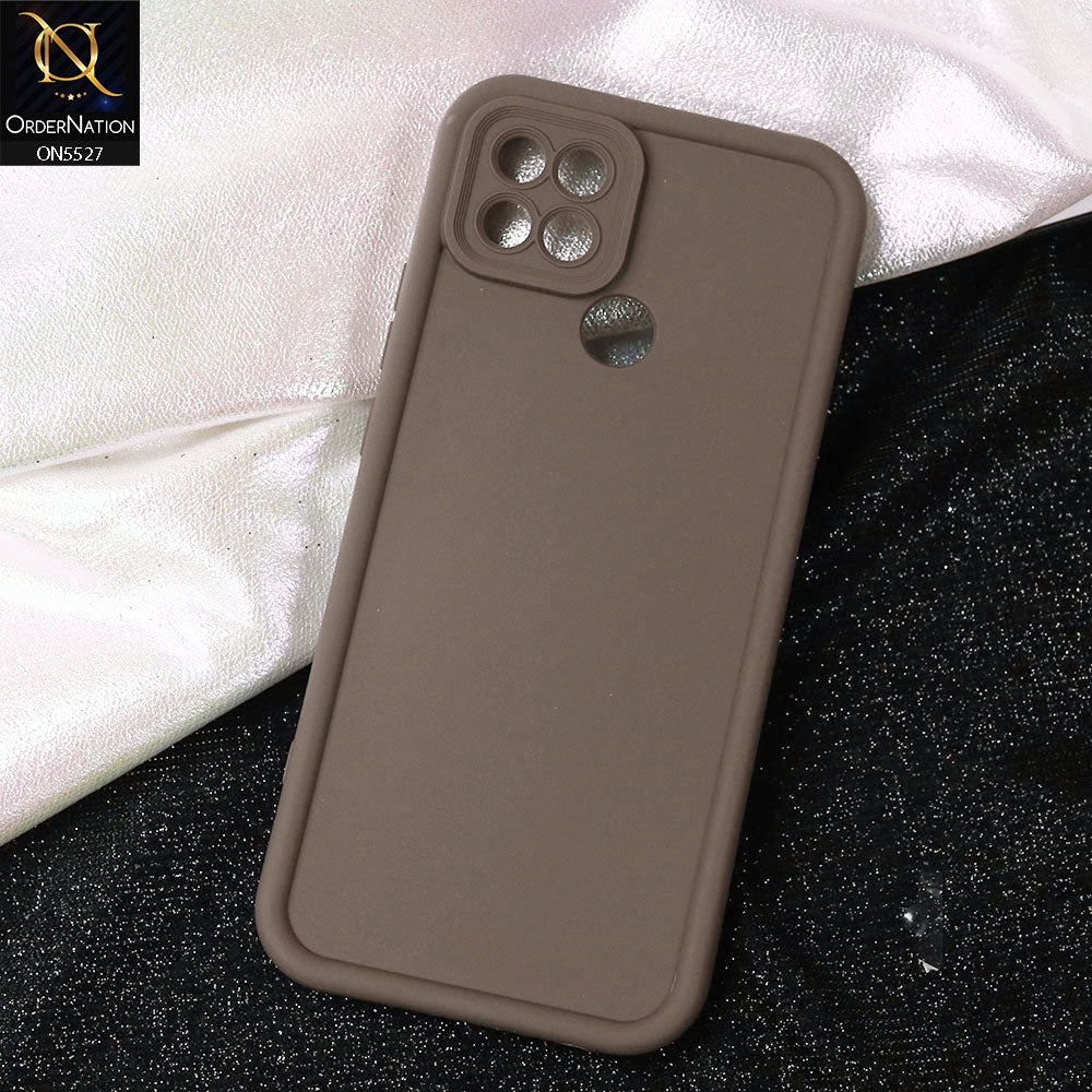 Oppo A15s Cover - Brown -Soft Silicone Case With Round Bumper Matte TPU Shockproof Cover