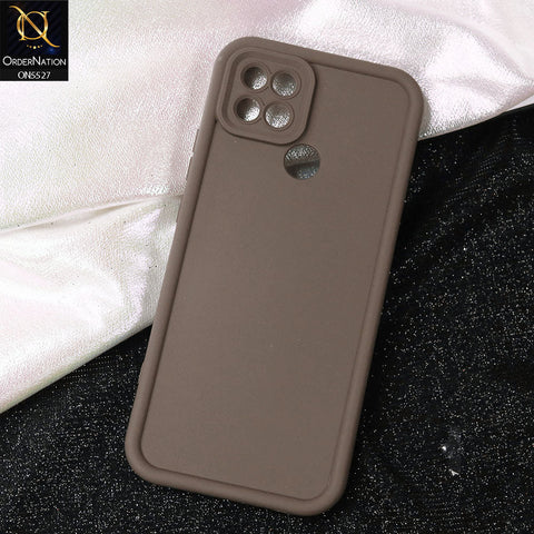 Oppo A15s Cover - Brown -Soft Silicone Case With Round Bumper Matte TPU Shockproof Cover