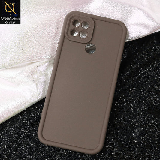 Oppo A15 Cover - Brown -Soft Silicone Case With Round Bumper Matte TPU Shockproof Cover