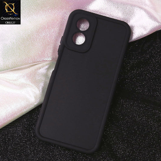 Oppo A38 Cover - Black - Soft Silicone Case With Round Bumper Matte TPU Shockproof Cover