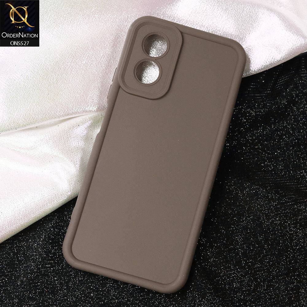 Oppo A18 Cover - Brown -Soft Silicone Case With Round Bumper Matte TPU Shockproof Cover