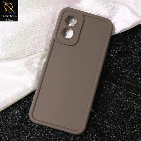 Oppo A18 Cover - Brown -Soft Silicone Case With Round Bumper Matte TPU Shockproof Cover