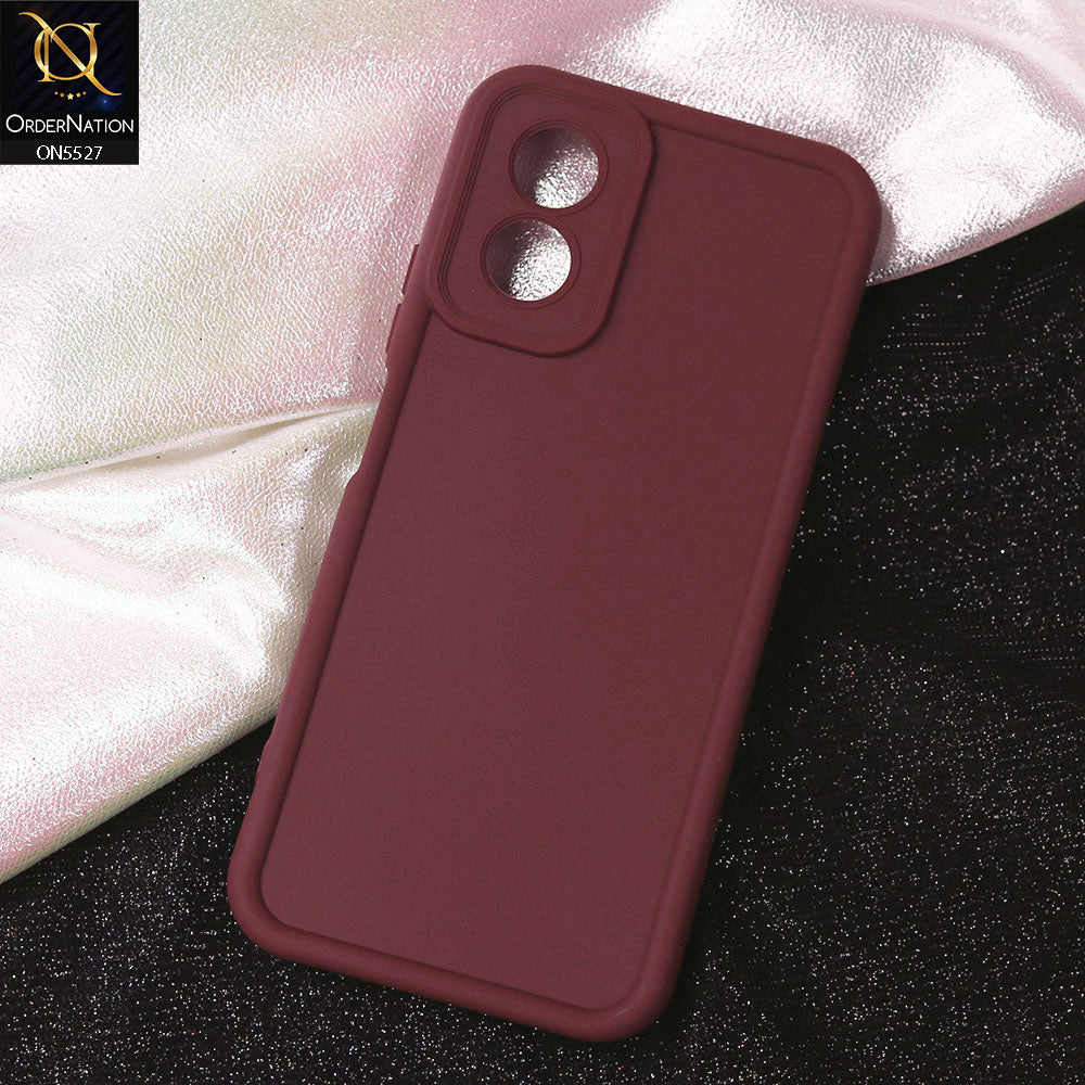 Oppo A38 Cover - Maroon - Soft Silicone Case With Round Bumper Matte TPU Shockproof Cover