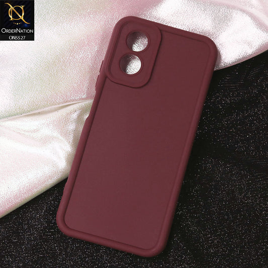 Oppo A38 Cover - Maroon - Soft Silicone Case With Round Bumper Matte TPU Shockproof Cover