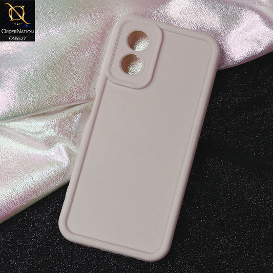 Oppo A38 Cover - Off White -Soft Silicone Case With Round Bumper Matte TPU Shockproof Cover