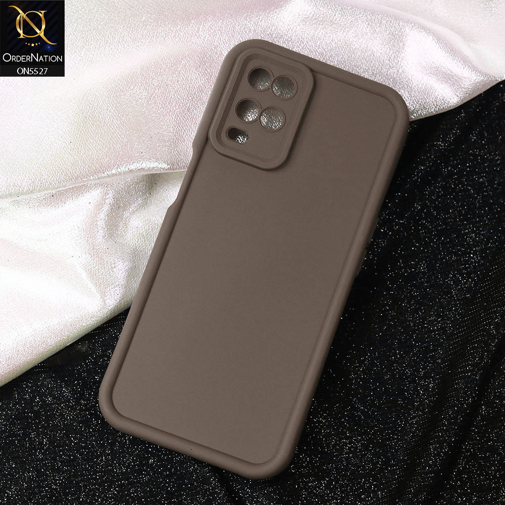 Oppo A54 4G Cover - Brown -Soft Silicone Case With Round Bumper Matte TPU Shockproof Cover