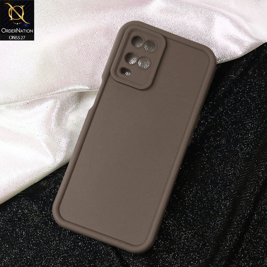 Oppo A54 4G Cover - Brown -Soft Silicone Case With Round Bumper Matte TPU Shockproof Cover