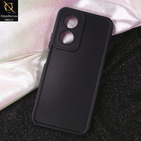 Oppo A58 4G Cover - Black - Soft Silicone Case With Round Bumper Matte TPU Shockproof Cover