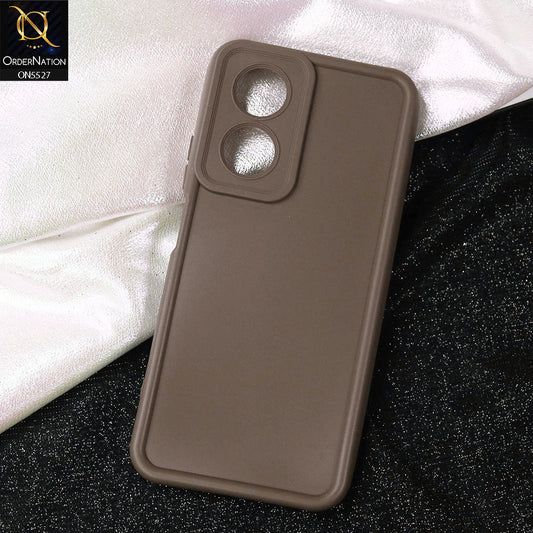 Oppo A58 4G Cover - Brown -Soft Silicone Case With Round Bumper Matte TPU Shockproof Cover