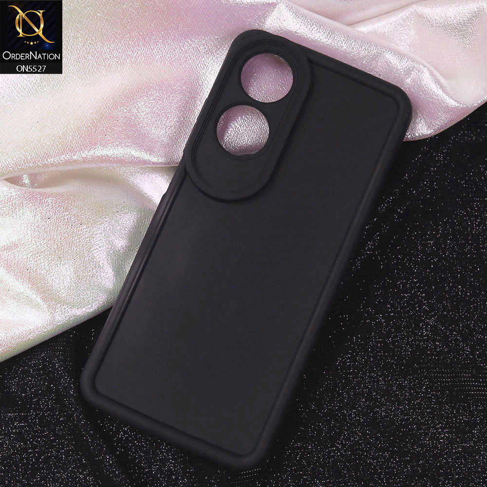 Oppo A60 Cover - Black - Soft Silicone Case With Round Bumper Matte TPU Shockproof Cover