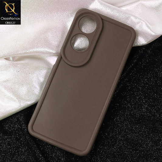 Oppo A60 Cover - Brown - Soft Silicone Case With Round Bumper Matte TPU Shockproof Cover