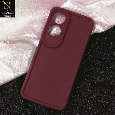 Oppo A60 Cover - Maroon - Soft Silicone Case With Round Bumper Matte TPU Shockproof Cover