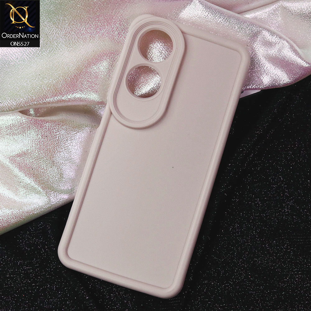 Oppo A60 Cover - Off White - Soft Silicone Case With Round Bumper Matte TPU Shockproof Cover