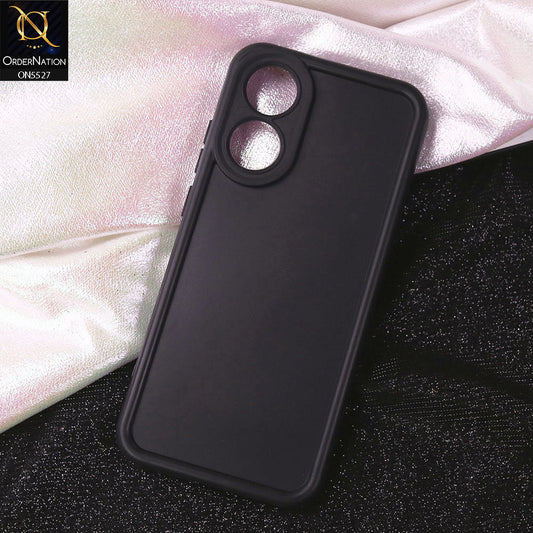 Oppo A78 4G Cover - Black - Soft Silicone Case With Round Bumper Matte TPU Shockproof Cover