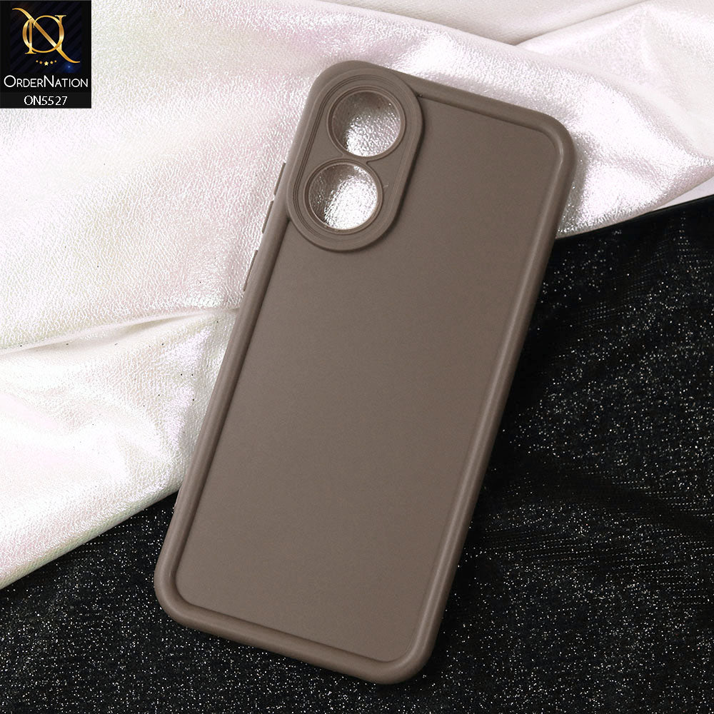 Oppo A78 4G Cover - Brown -Soft Silicone Case With Round Bumper Matte TPU Shockproof Cover