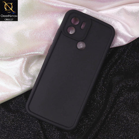 Redmi A1 plus Cover - Black - Soft Silicone Case With Round Bumper Matte TPU Shockproof Cover
