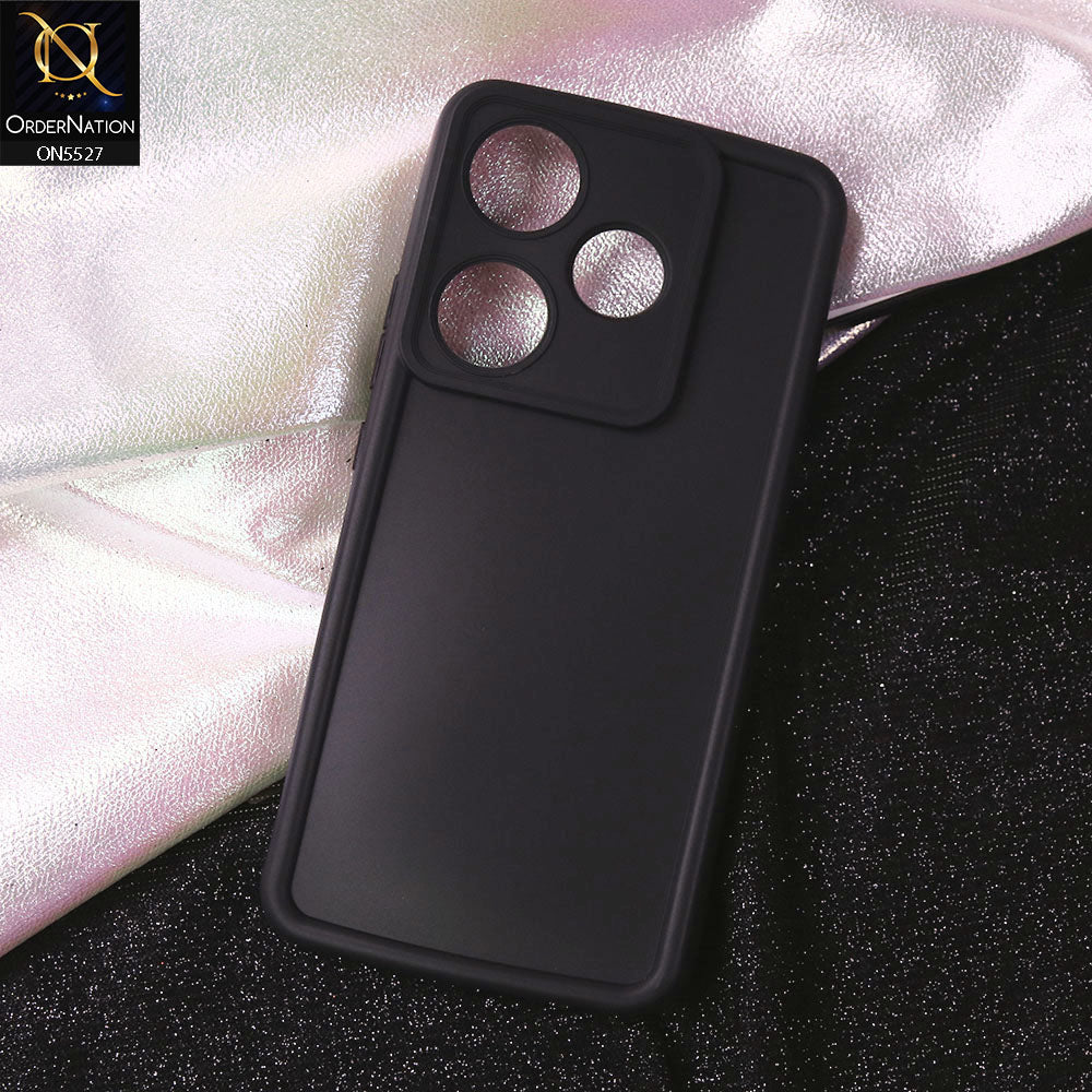 Xiaomi Redmi Turbo 3 Cover - Black - Soft Silicone Case With Round Bumper Matte TPU Shockproof Cover