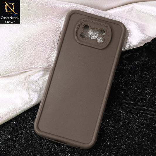 Xiaomi Poco X3 Cover - Brown -Soft Silicone Case With Round Bumper Matte TPU Shockproof Cover