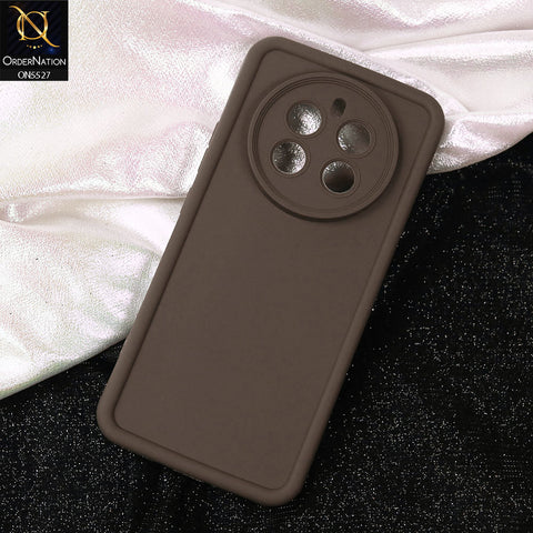Realme 12 Plus Cover - Brown -Soft Silicone Case With Round Bumper Matte TPU Shockproof Cover