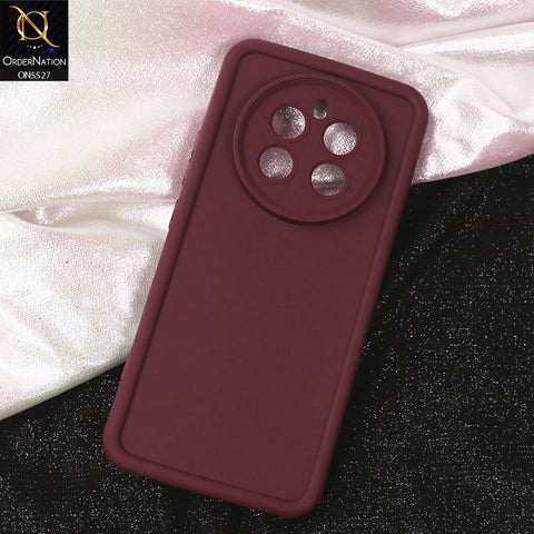Realme 12 4G Cover - Maroon - Soft Silicone Case With Round Bumper Matte TPU Shockproof Cover