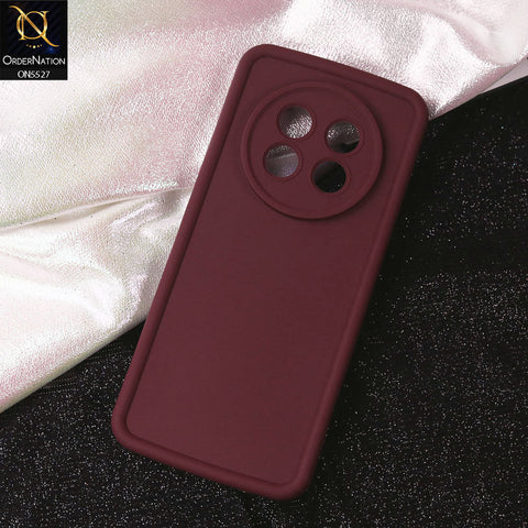 Realme 13 Pro Plus Cover - Maroon - Soft Silicone Case With Round Bumper Matte TPU Shockproof Cover