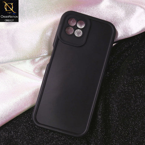 Realme 8i Cover - Black - Soft Silicone Case With Round Bumper Matte TPU Shockproof Cover