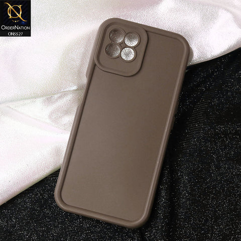 Realme 8i Cover - Brown -Soft Silicone Case With Round Bumper Matte TPU Shockproof Cover