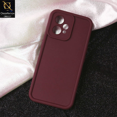 Realme 9 4G Cover - Maroon - Soft Silicone Case With Round Bumper Matte TPU Shockproof Cover