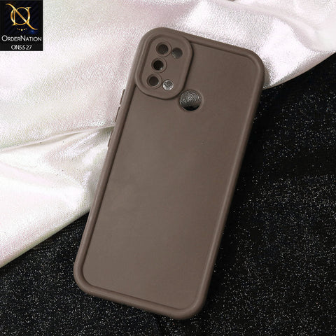Realme 7i Cover - Brown -Soft Silicone Case With Round Bumper Matte TPU Shockproof Cover