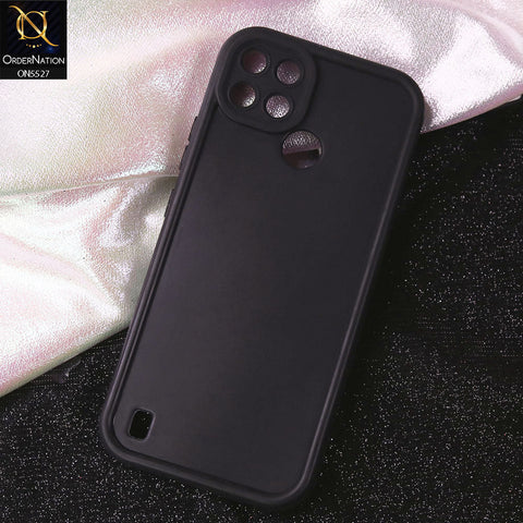 Realme C21Y Cover - Black - Soft Silicone Case With Round Bumper Matte TPU Shockproof Cover