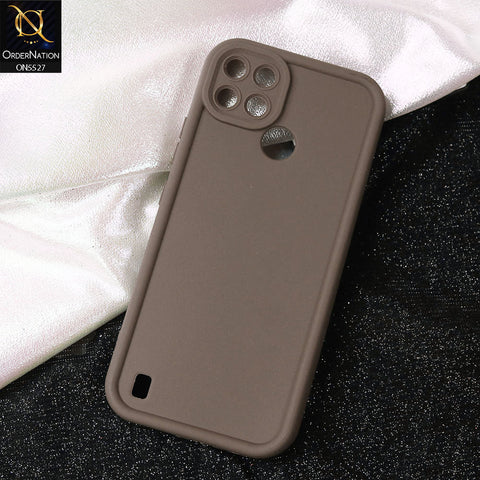 Realme C21Y Cover - Brown -Soft Silicone Case With Round Bumper Matte TPU Shockproof Cover